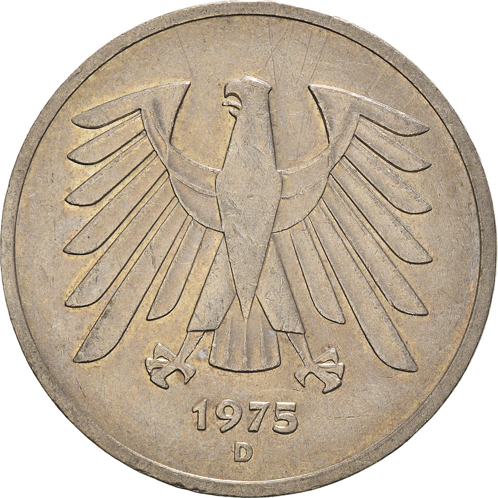 Monnaie, République fédérale allemande, 5 Mark, 1975, Munich, TTB