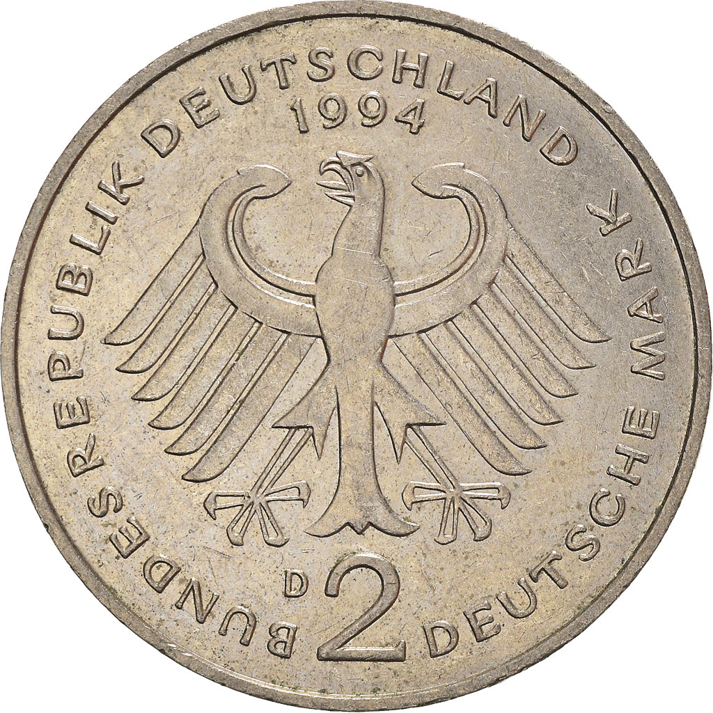 Monnaie, République fédérale allemande, 2 Mark, 1994, Munich, TTB+