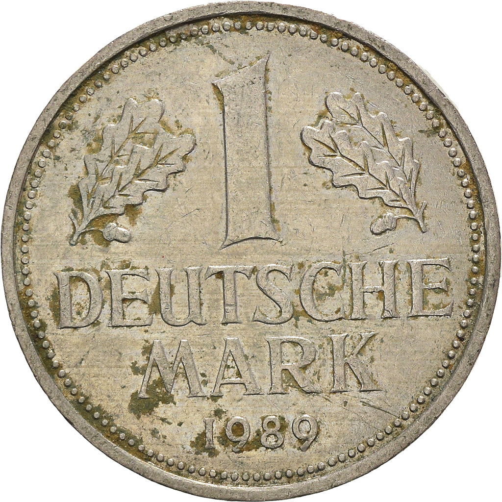 Moneta, GERMANIA - REPUBBLICA FEDERALE, Mark, 1989, Karlsruhe, MB+, Rame-nichel