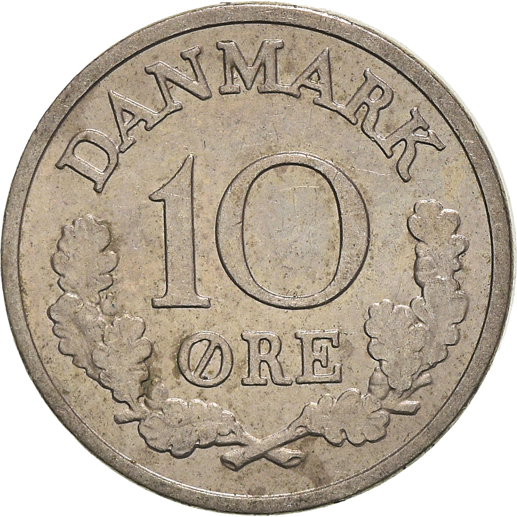 Coin, Denmark, Frederik IX, 10 Öre, 1972, Copenhagen, AU(50-53), Copper-nickel