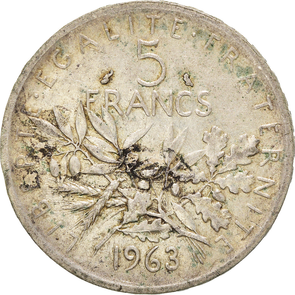 Coin, France, Semeuse, 5 Francs, 1963, EF(40-45), Silver, KM:926