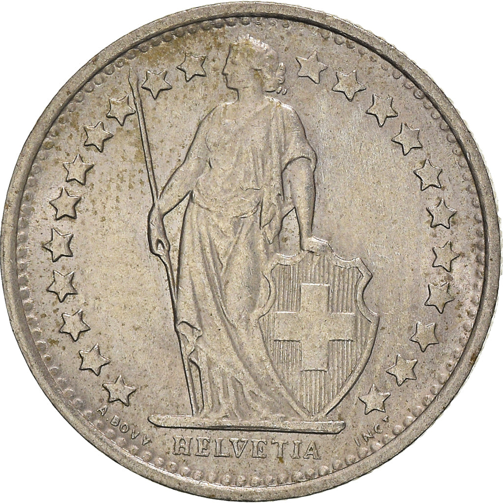 Coin, Switzerland, 1/2 Franc, 1971, Bern, AU(55-58), Copper-nickel, KM:23a.1