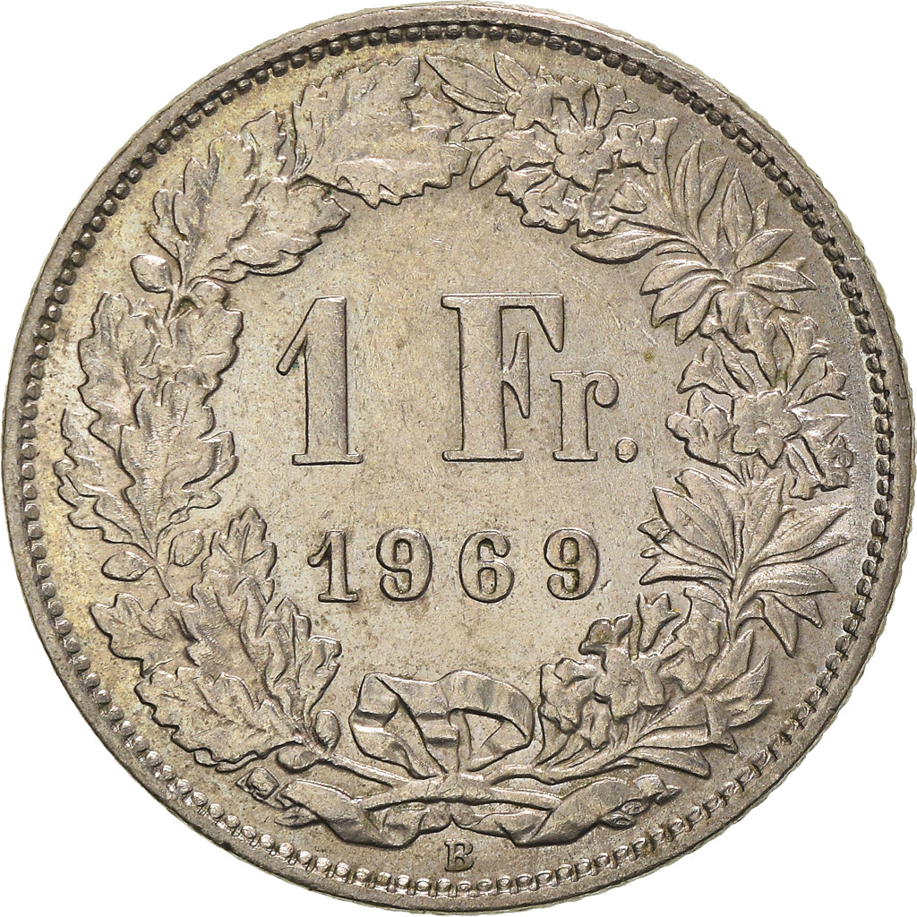 Coin, Switzerland, Franc, 1969, Bern, AU(55-58), Copper-nickel, KM:24a.1