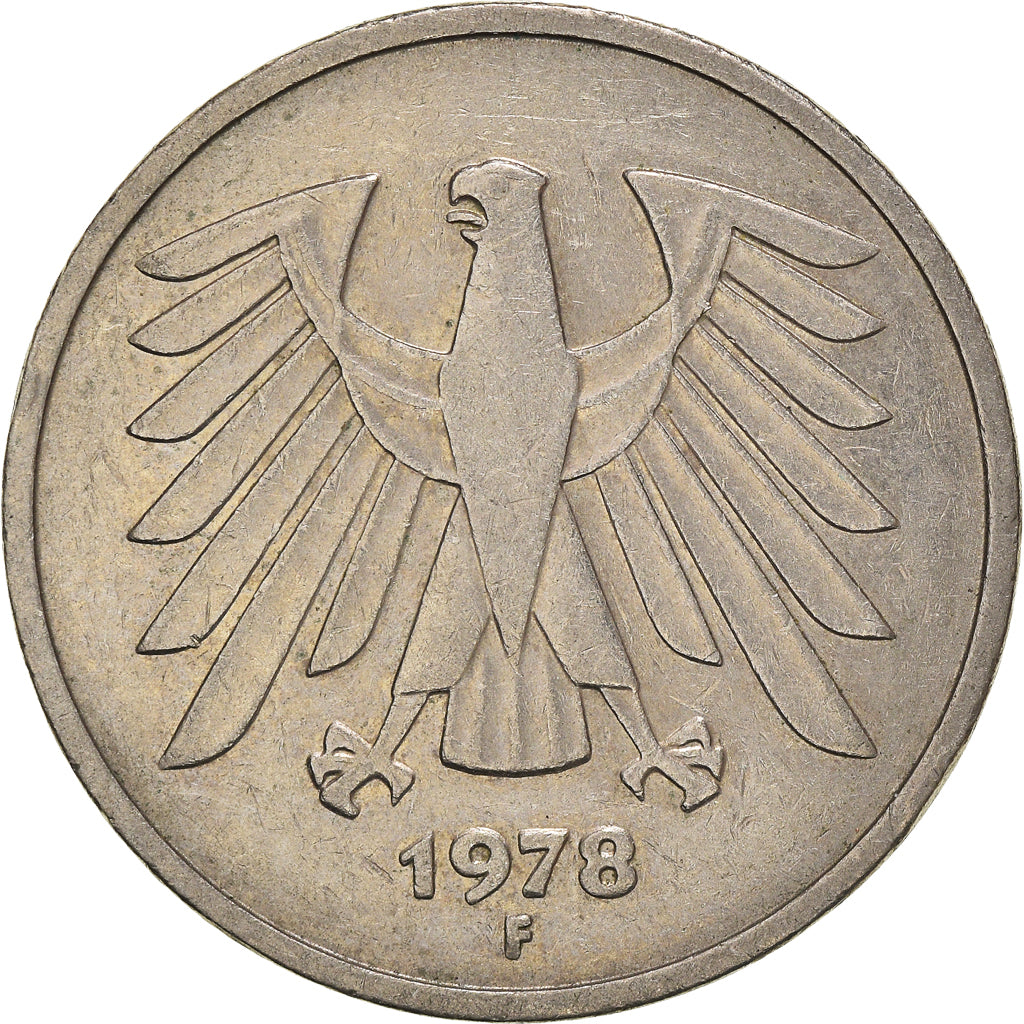 Coin, GERMANY - FEDERAL REPUBLIC, 5 Mark, 1978, Stuttgart, EF(40-45)