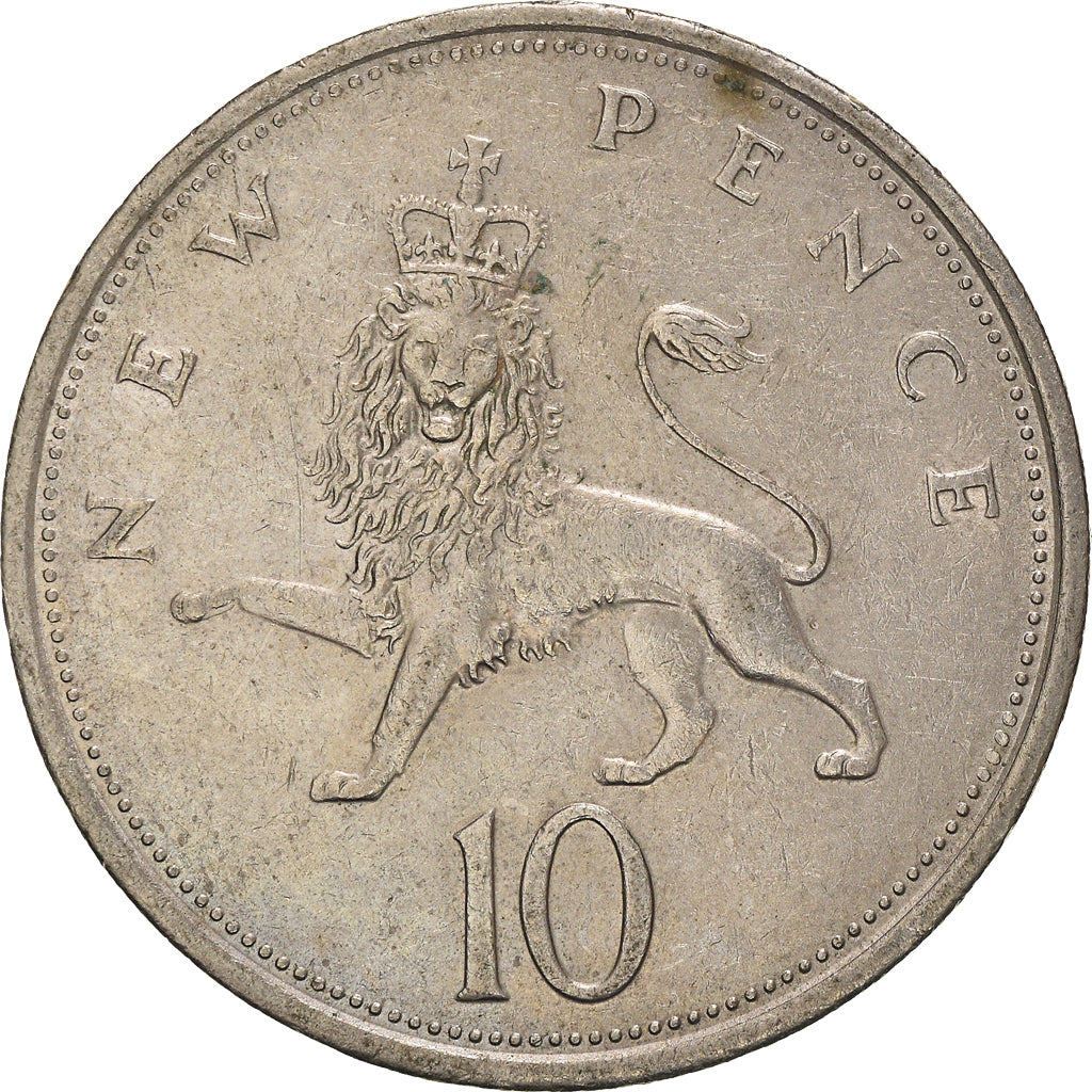 Moneta, Gran Bretagna, Elizabeth II, 10 New Pence, 1974, BB, Rame-nichel, KM:912