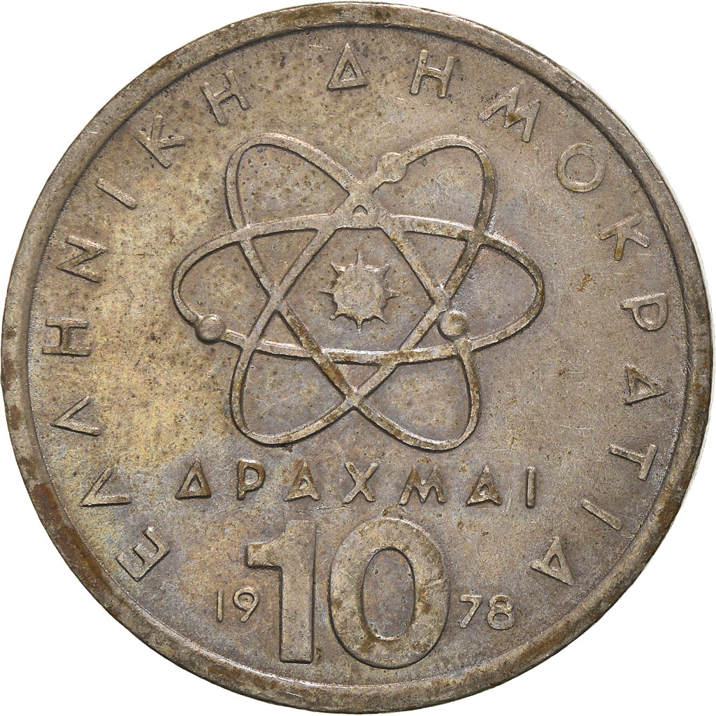Coin, Greece, 10 Drachmai, 1978, EF(40-45), Copper-nickel, KM:119