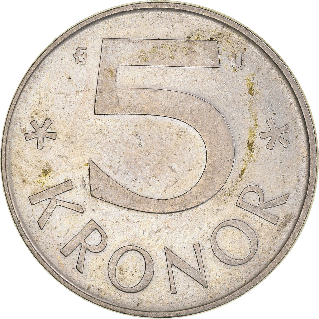 Münze, Schweden, Carl XVI Gustaf, 5 Kronor, 1983, SS+, Kupfer-Nickel, KM:853
