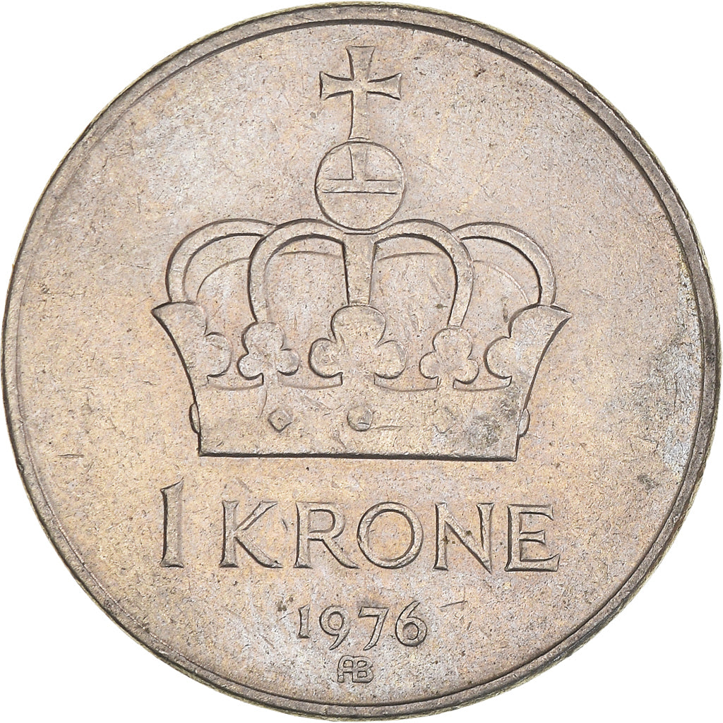 Coin, Norway, Olav V, Krone, 1976, EF(40-45), Copper-nickel, KM:419