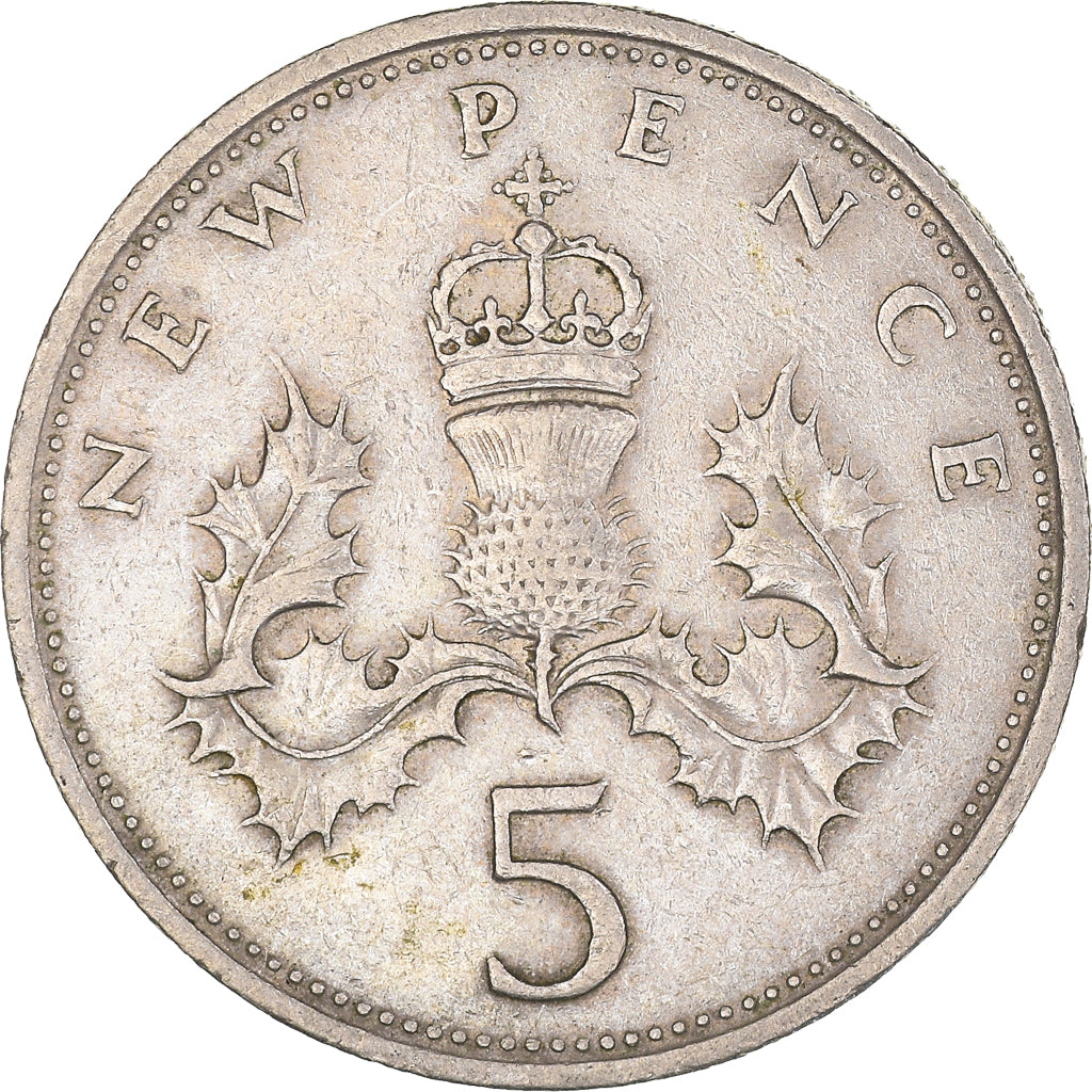 Coin, Great Britain, Elizabeth II, 5 New Pence, 1968, EF(40-45), Copper-nickel