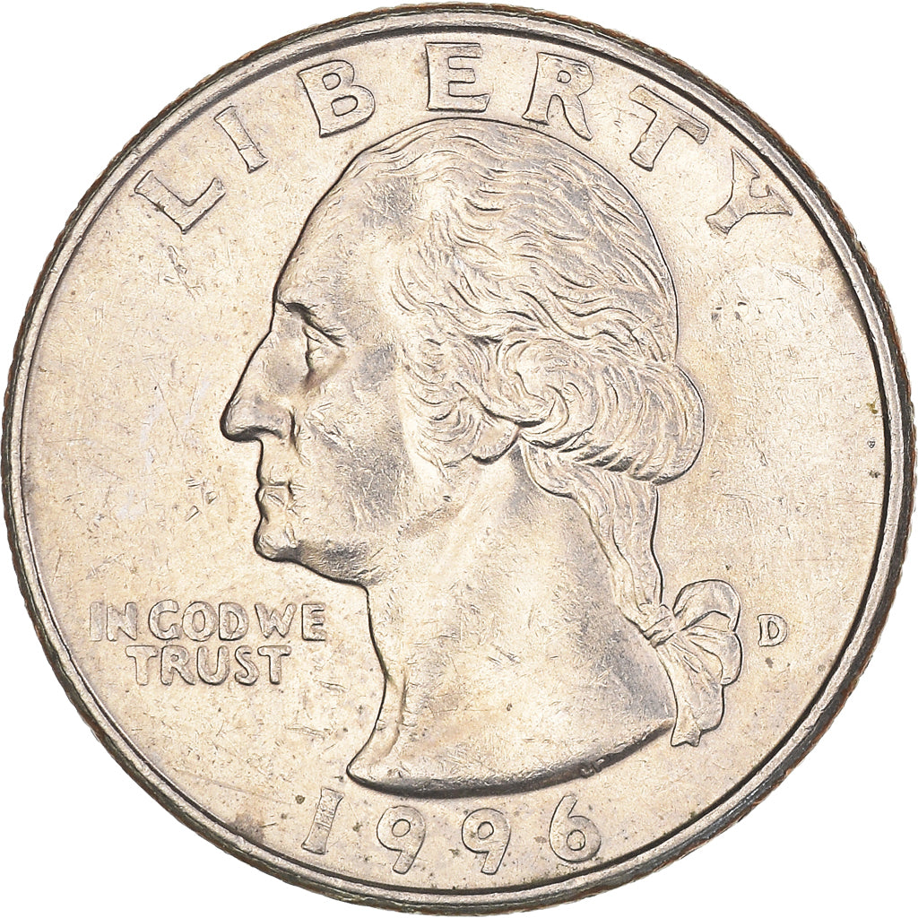 Coin, United States, Washington Quarter, Quarter, 1996, U.S. Mint, Denver