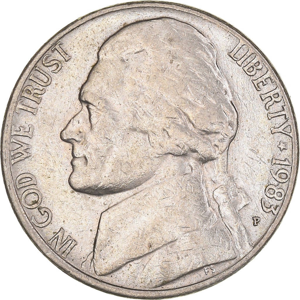 Moneda, Estados Unidos, Jefferson Nickel, 5 Cents, 1983, U.S. Mint