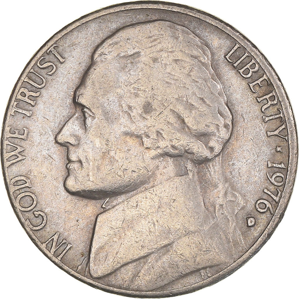 Moneda, Estados Unidos, Jefferson Nickel, 5 Cents, 1976, U.S. Mint