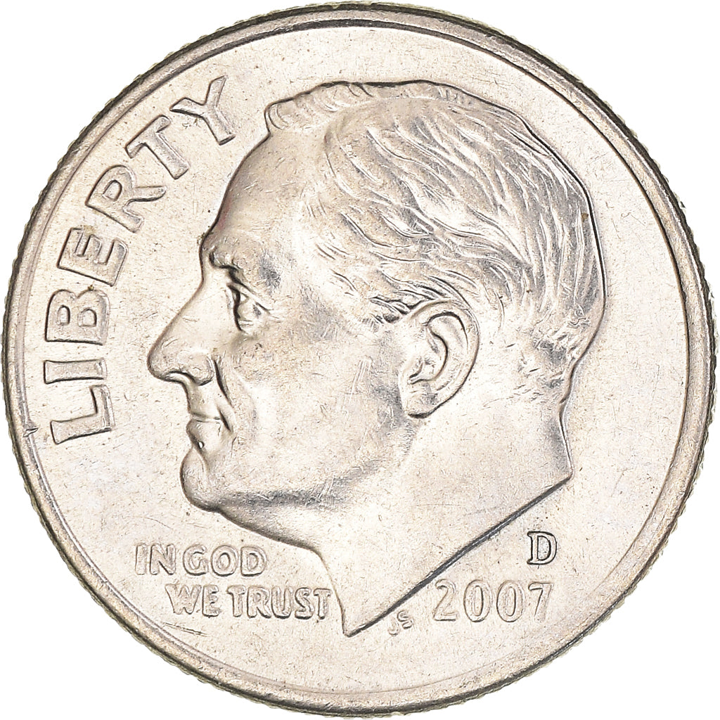 Coin, United States, Roosevelt Dime, Dime, 2007, U.S. Mint, Denver, AU(55-58)