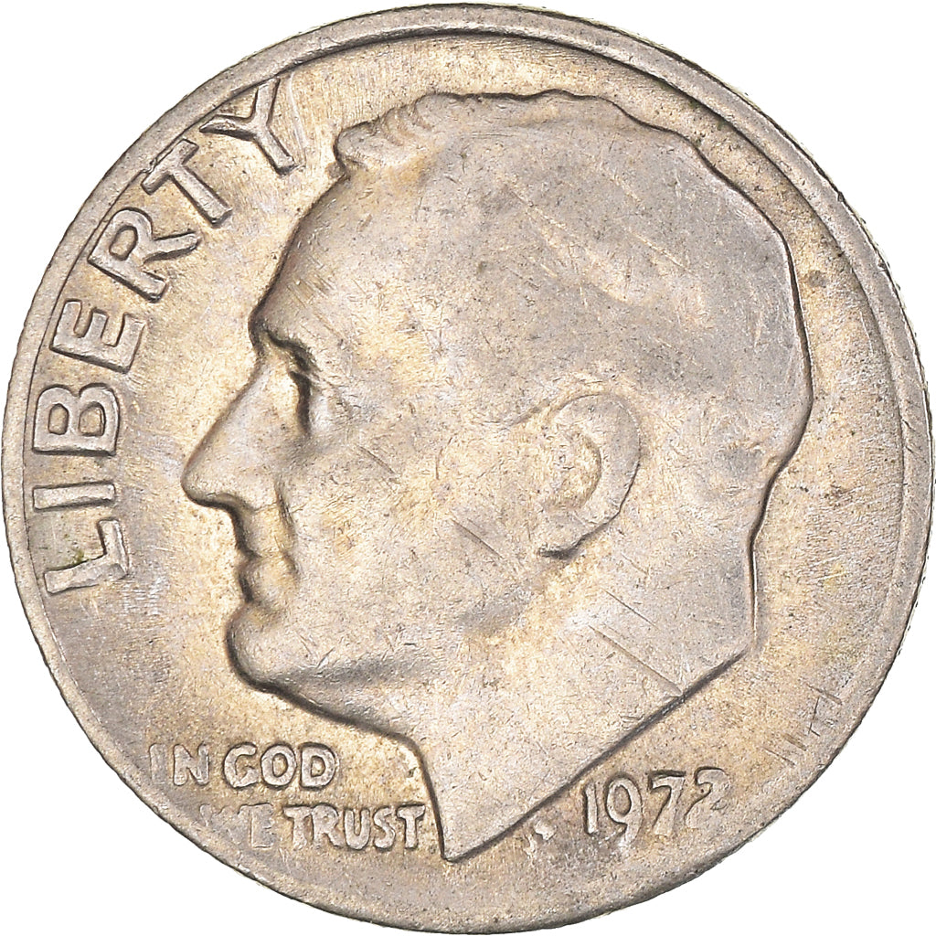 Coin, United States, Roosevelt Dime, Dime, 1972, U.S. Mint, Philadelphia
