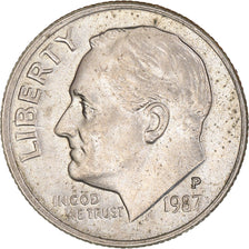 Coin, United States, Roosevelt Dime, Dime, 1987, U.S. Mint, Philadelphia