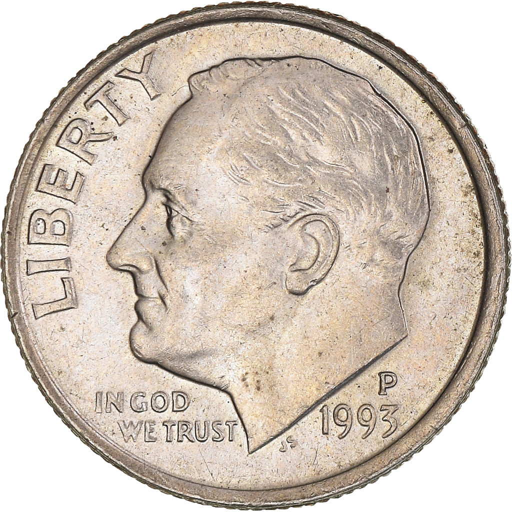 Coin, United States, Roosevelt Dime, Dime, 1993, U.S. Mint, Philadelphia