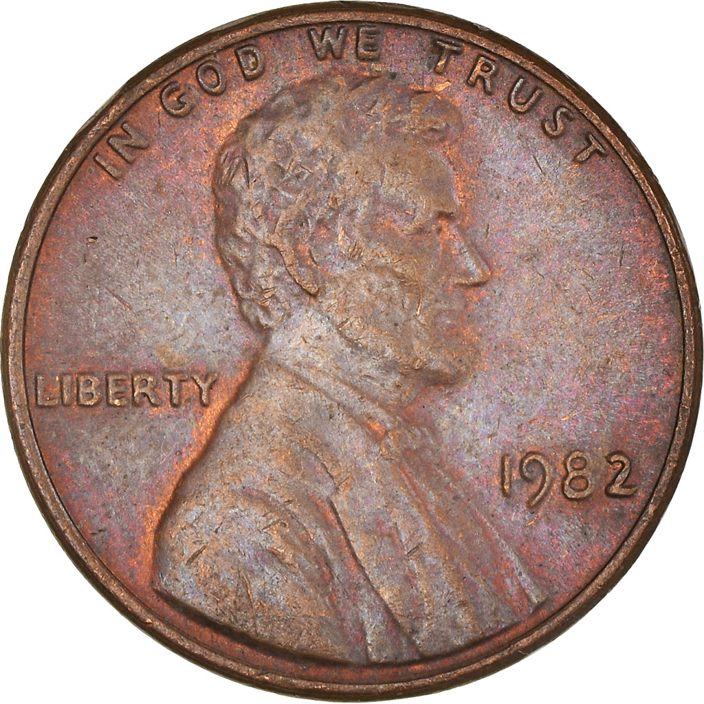 Coin, United States, Lincoln Cent, Cent, 1982, U.S. Mint, Philadelphia
