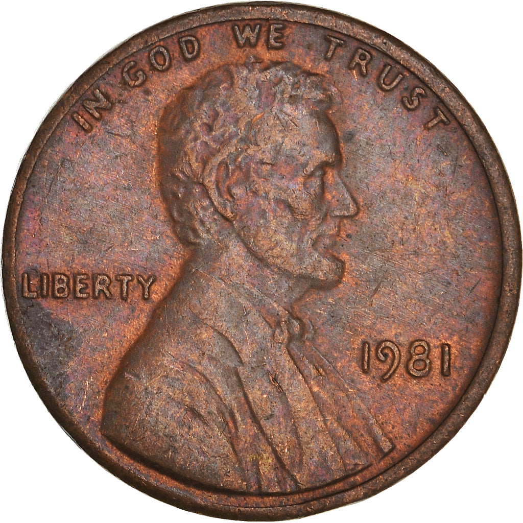 Coin, United States, Lincoln Cent, Cent, 1981, U.S. Mint, Philadelphia