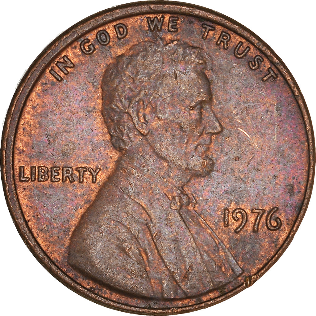 Coin, United States, Lincoln Cent, Cent, 1976, U.S. Mint, Philadelphia