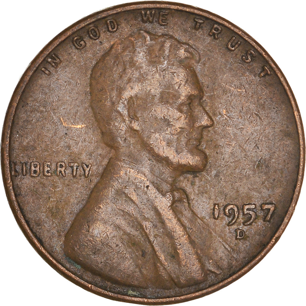 Coin, United States, Lincoln Cent, Cent, 1957, U.S. Mint, Denver, VF(30-35)