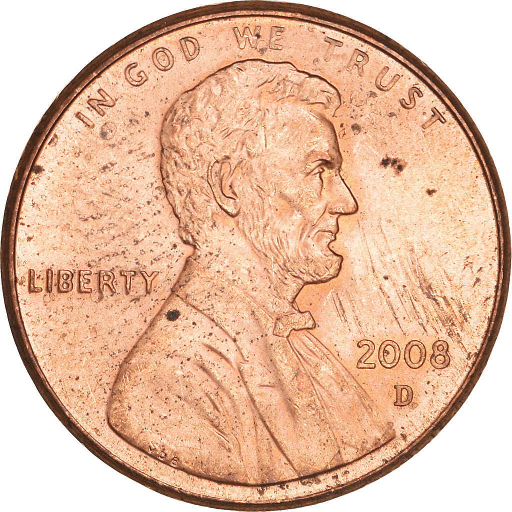 Coin, United States, Lincoln Cent, Cent, 2008, U.S. Mint, Dahlonega, AU(55-58)