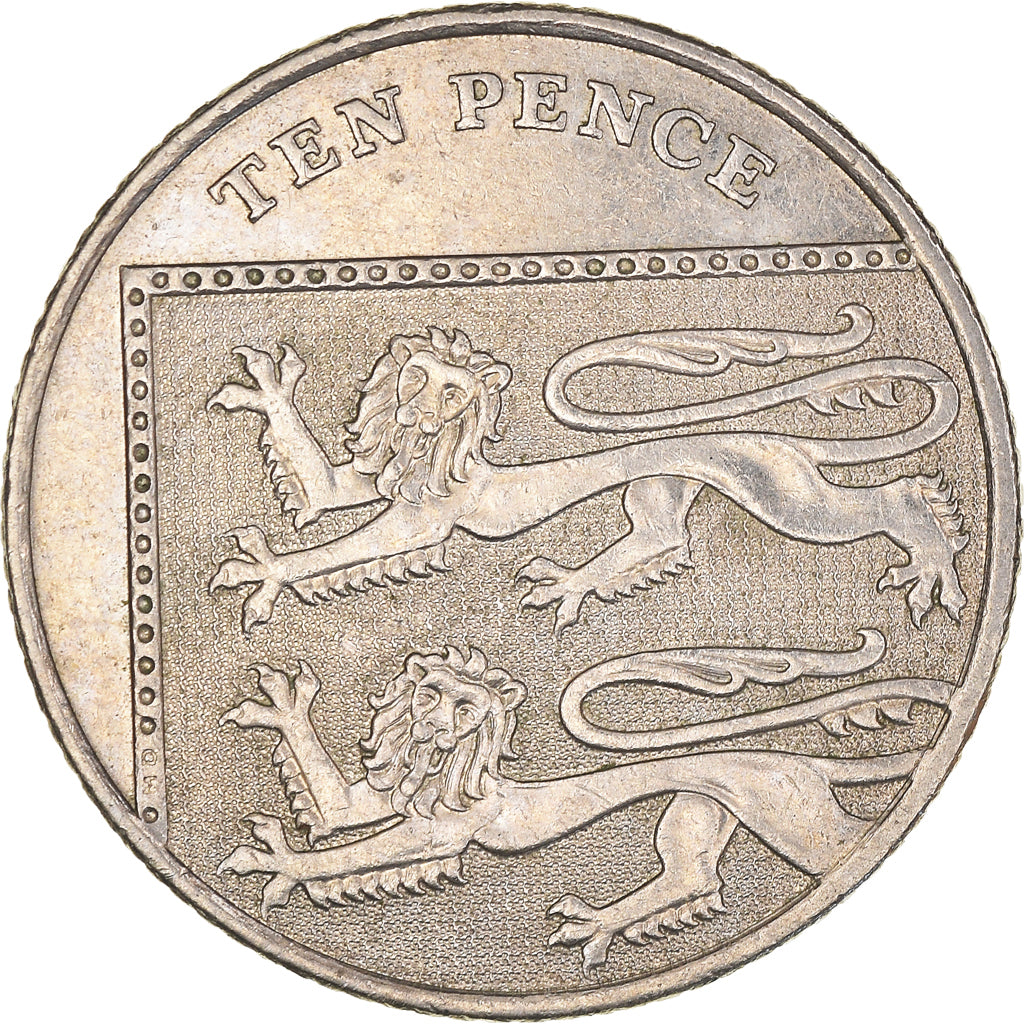 Coin, Great Britain, Elizabeth II, 10 Pence, 2010, AU(50-53), Copper-nickel