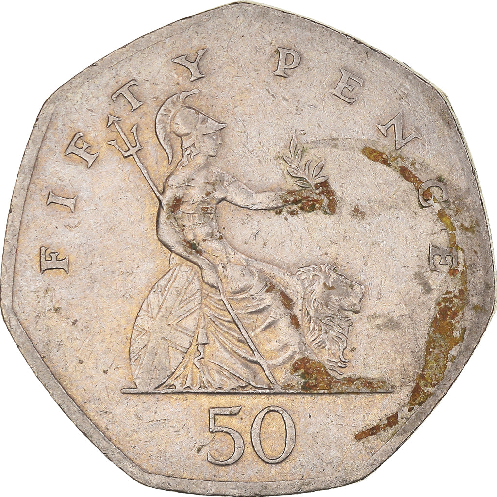 Moeda, Grã-Bretanha, Elizabeth II, 50 Pence, 1997, VF(30-35), Cobre-níquel