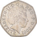 Coin, Great Britain, Elizabeth II, 50 Pence, 2001, AU(50-53), Copper-nickel