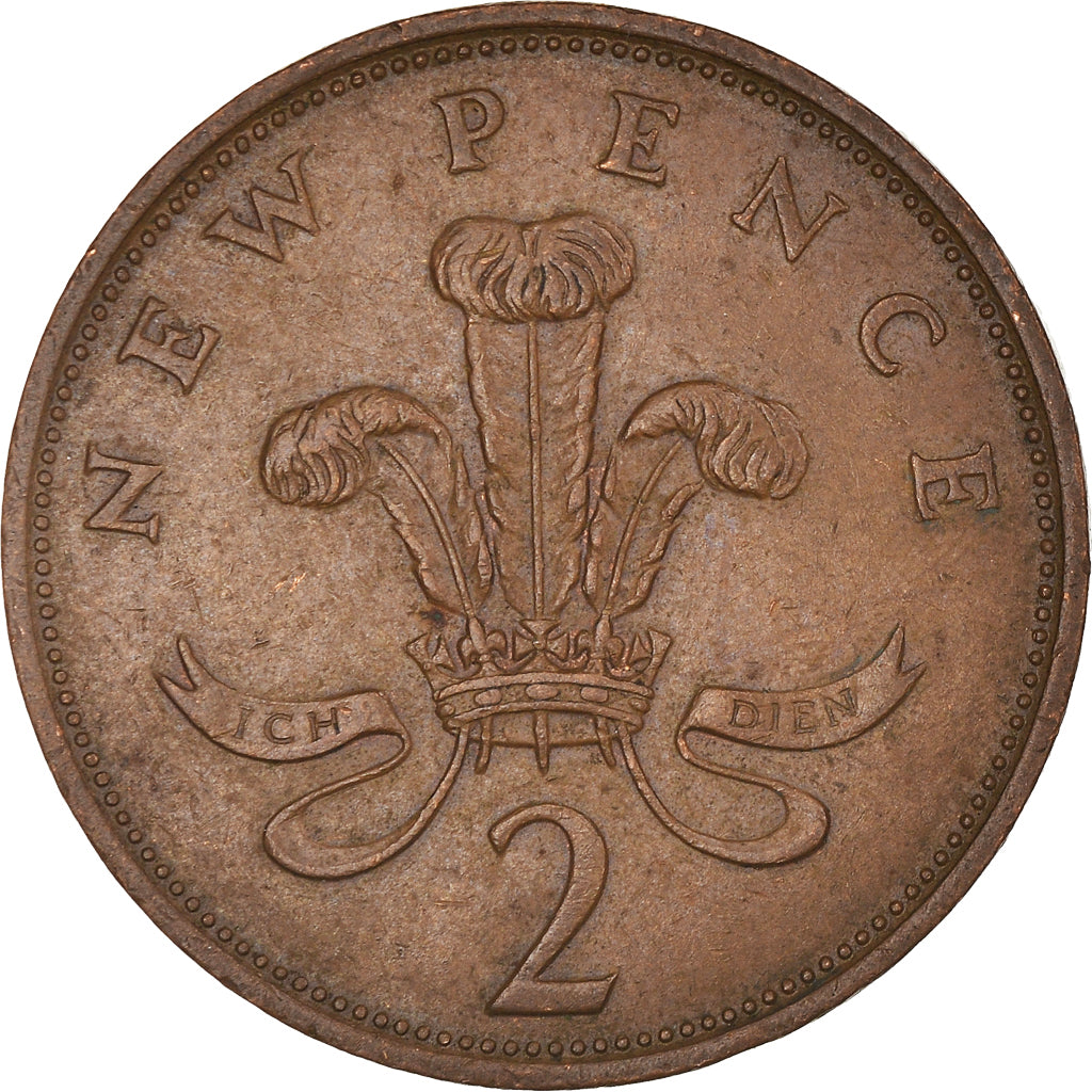 Moneda, Gran Bretaña, Elizabeth II, 2 New Pence, 1980, MBC+, Bronce, KM:916