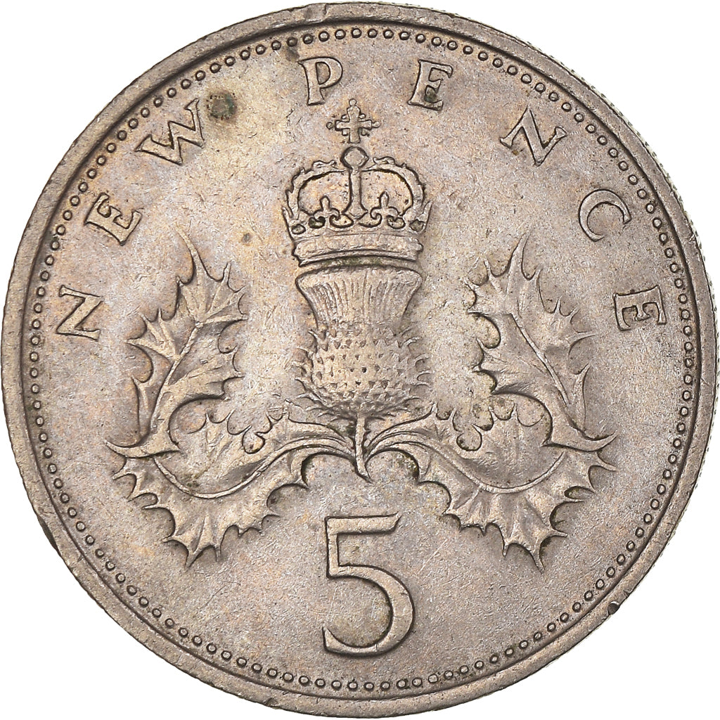 Monnaie, Grande-Bretagne, Elizabeth II, 5 New Pence, 1970, TTB+, Cupro-nickel