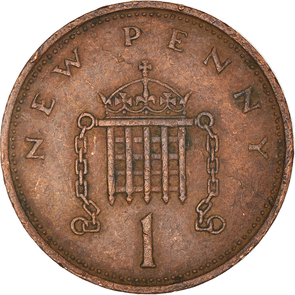 Coin, Great Britain, Elizabeth II, New Penny, 1973, EF(40-45), Bronze, KM:915