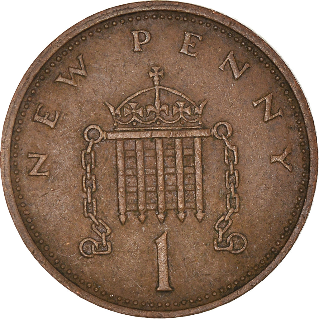 Coin, Great Britain, Elizabeth II, New Penny, 1974, EF(40-45), Bronze, KM:915