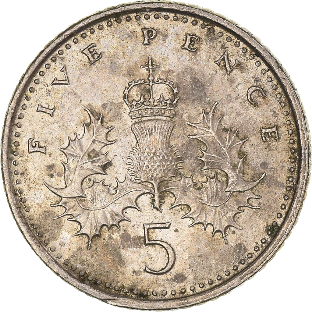 Coin, Great Britain, Elizabeth II, 5 Pence, 1998, AU(50-53), Copper-nickel