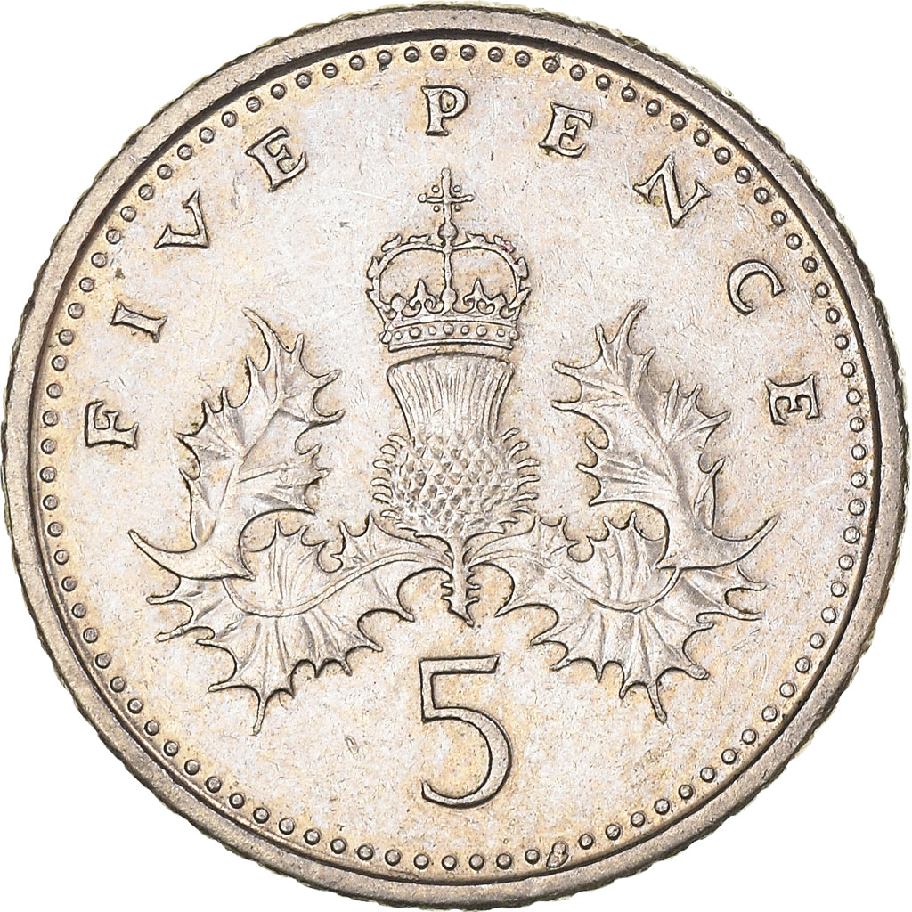 Coin, Great Britain, Elizabeth II, 5 Pence, 1996, EF(40-45), Copper-nickel