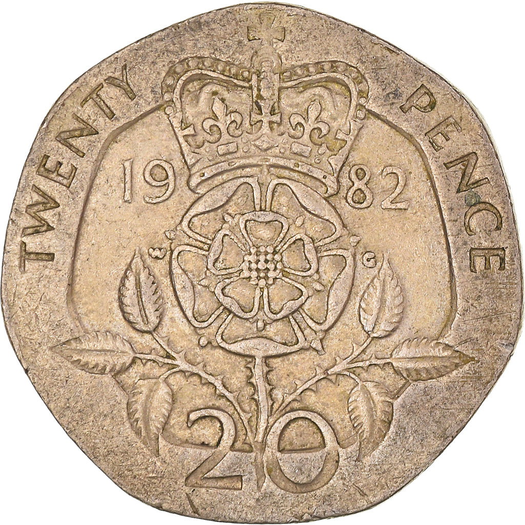 Moneta, Gran Bretagna, Elizabeth II, 20 Pence, 1982, BB, Rame-nichel, KM:931