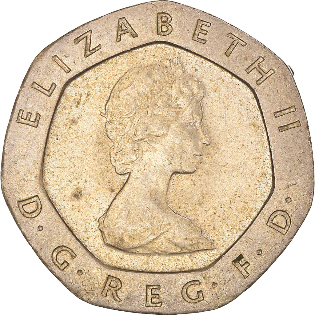 Coin, Great Britain, Elizabeth II, 20 Pence, 1982, AU(55-58), Copper-nickel