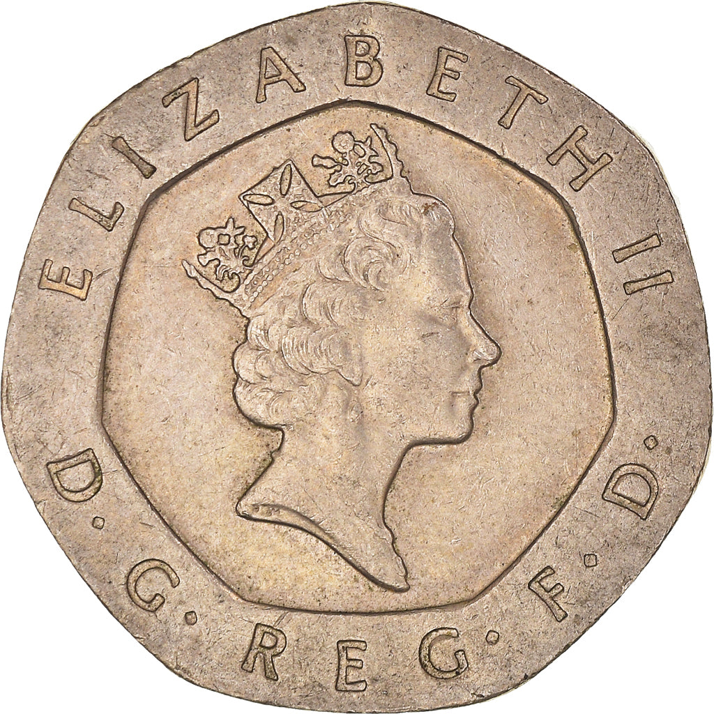 Coin, Great Britain, Elizabeth II, 20 Pence, 1995, AU(50-53), Copper-nickel