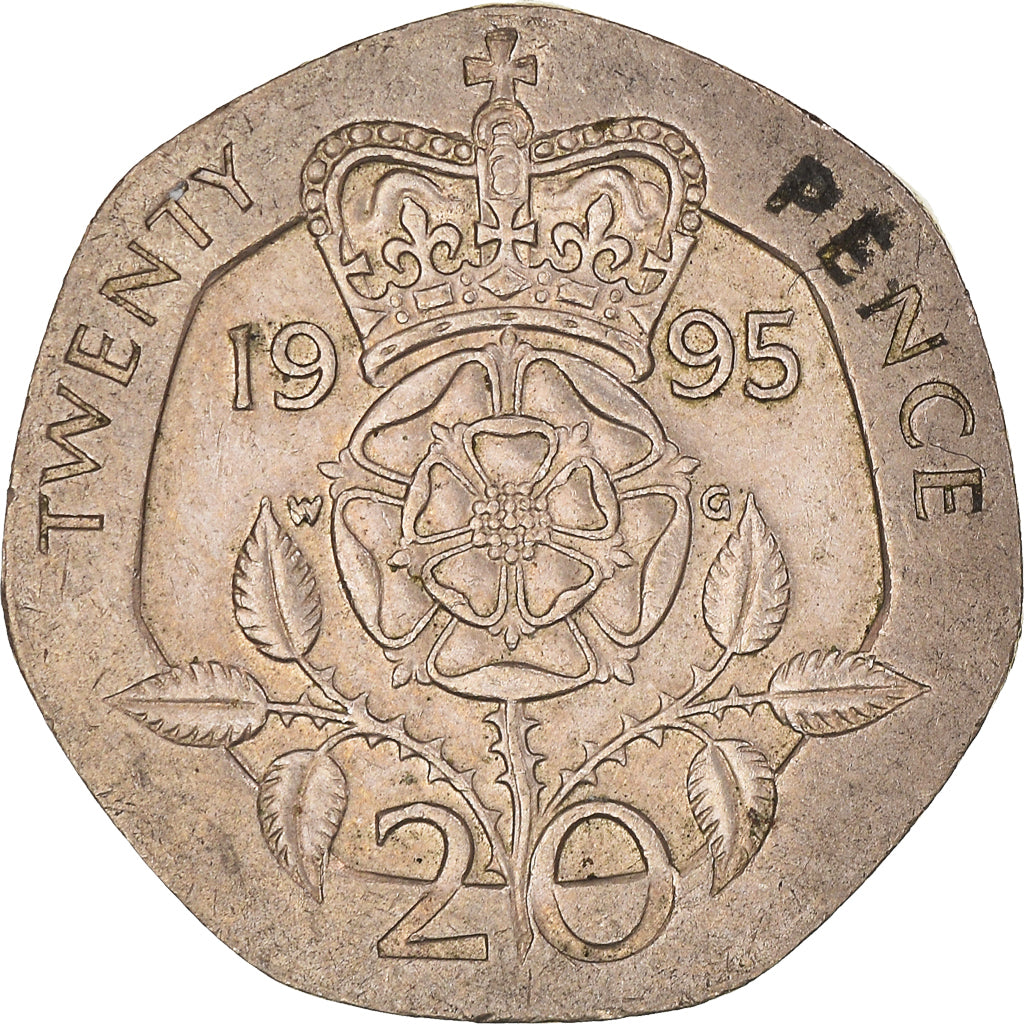 Coin, Great Britain, Elizabeth II, 20 Pence, 1995, AU(50-53), Copper-nickel