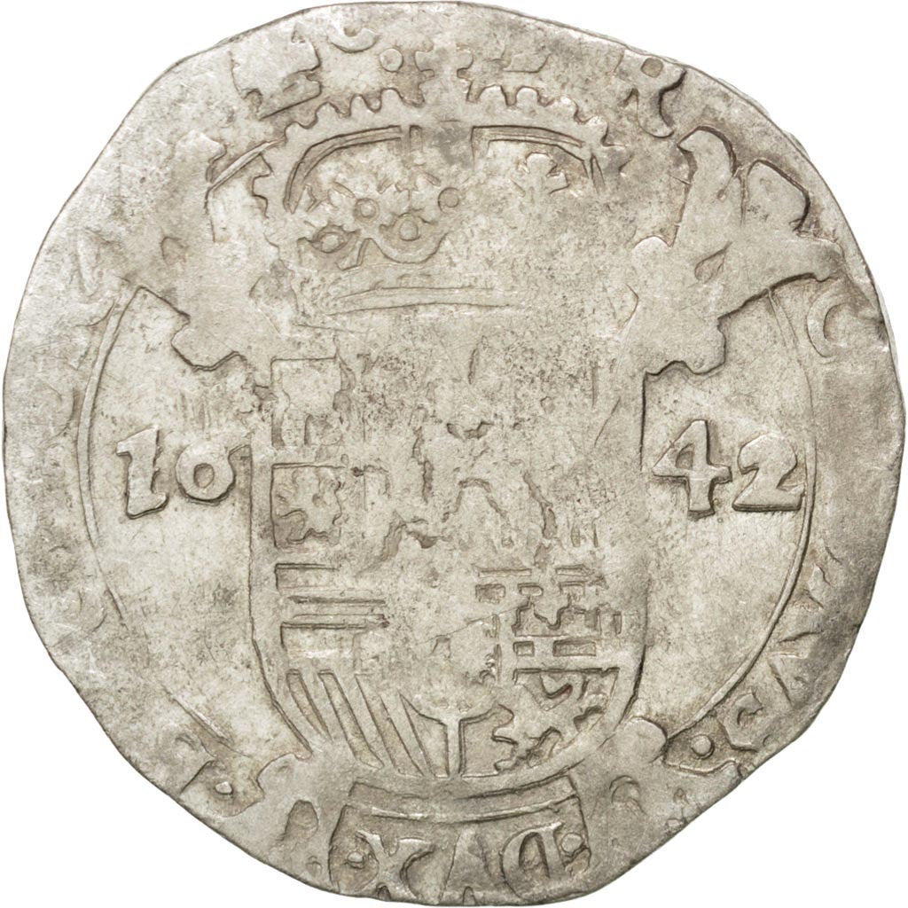 Monnaie, Pays-Bas espagnols, TOURNAI, Escalin, 6 Sols, 1642, Tournai, TB+
