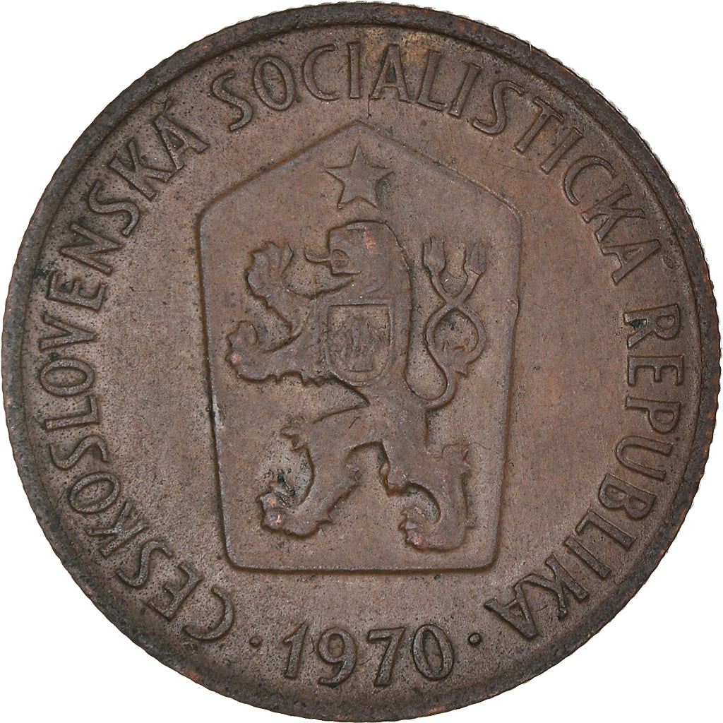 Coin, Czechoslovakia, 50 Haleru, 1970, AU(50-53), Bronze, KM:55.1