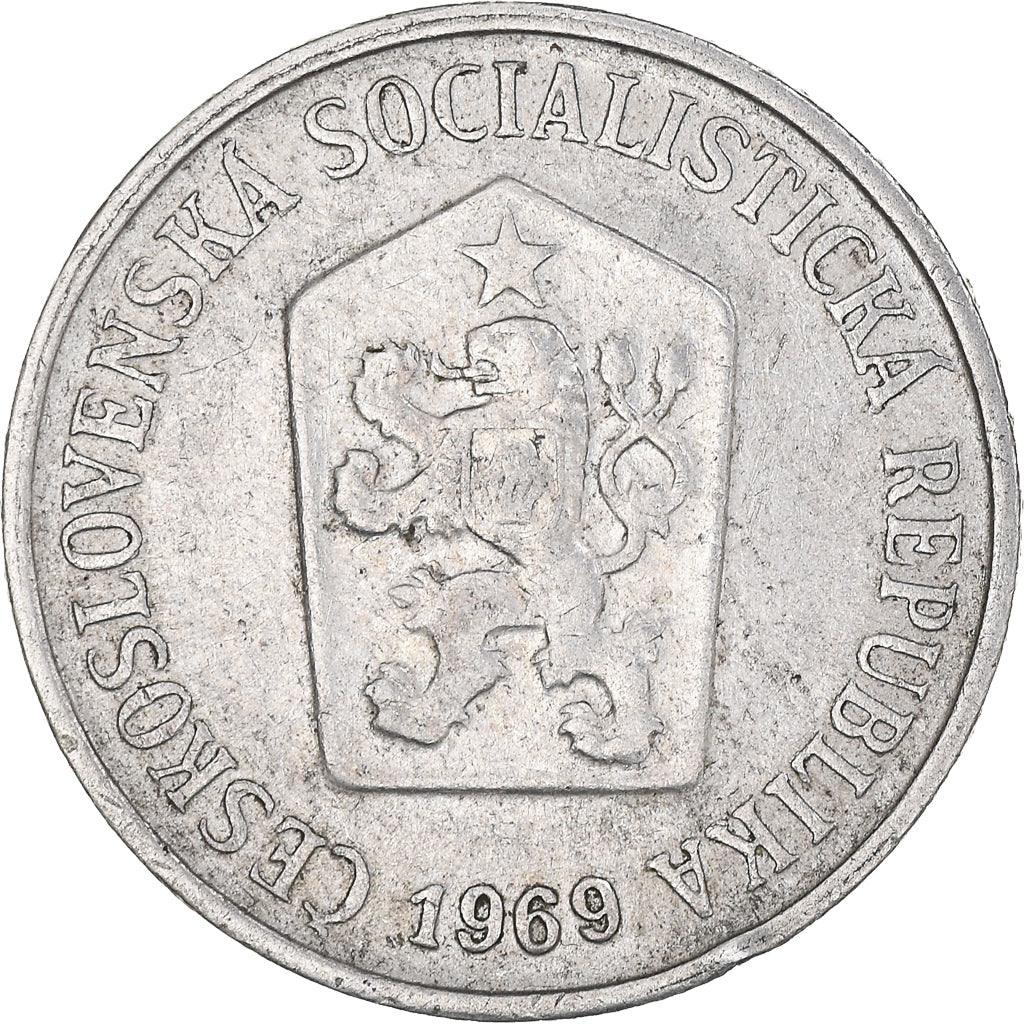 Coin, Czechoslovakia, 10 Haleru, 1969, VF(30-35), Aluminum, KM:49.1