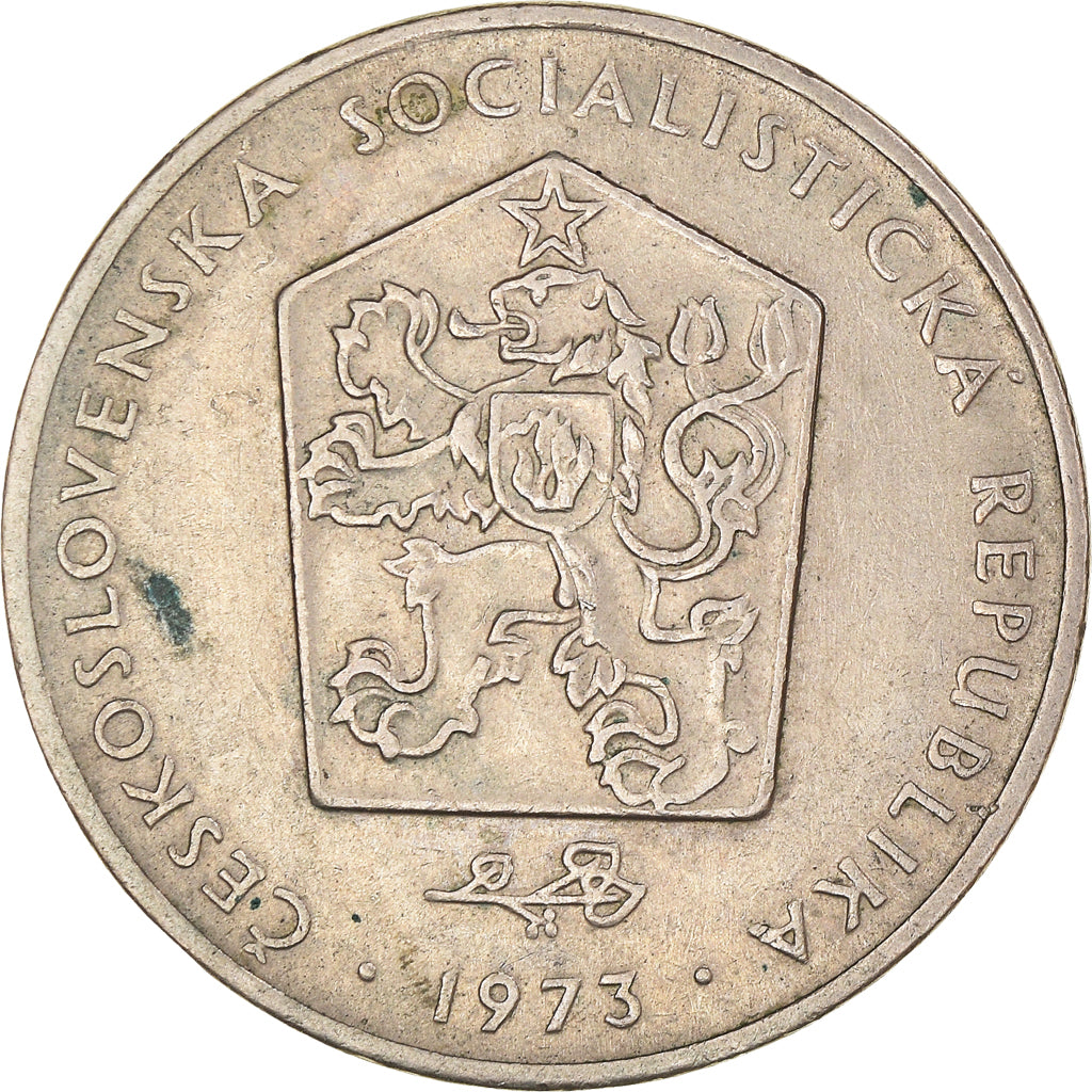 Coin, Czechoslovakia, 2 Koruny, 1973, AU(50-53), Copper-nickel, KM:75