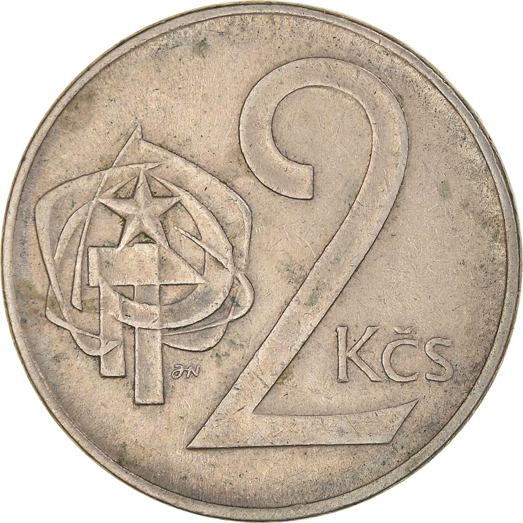 Coin, Czechoslovakia, 2 Koruny, 1973, AU(50-53), Copper-nickel, KM:75
