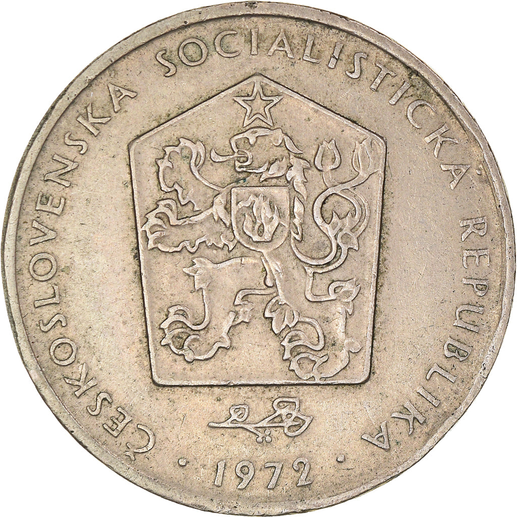 Coin, Czechoslovakia, 2 Koruny, 1972, AU(50-53), Copper-nickel, KM:75