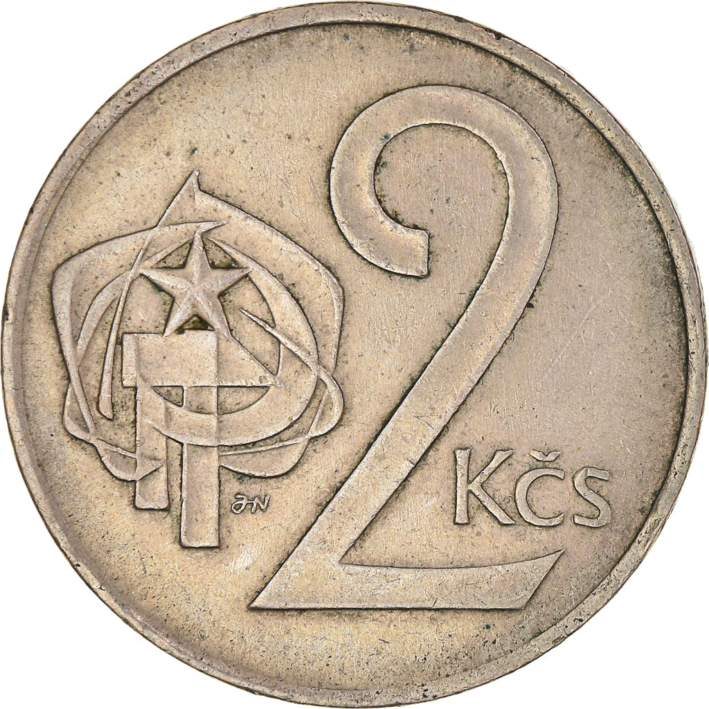 Coin, Czechoslovakia, 2 Koruny, 1972, AU(50-53), Copper-nickel, KM:75