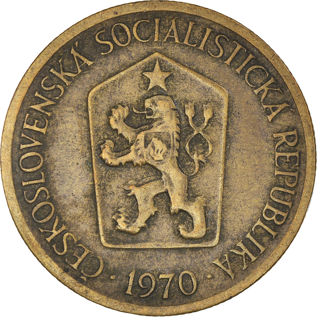 Coin, Czechoslovakia, Koruna, 1970, VF(30-35), Aluminum-Bronze, KM:50