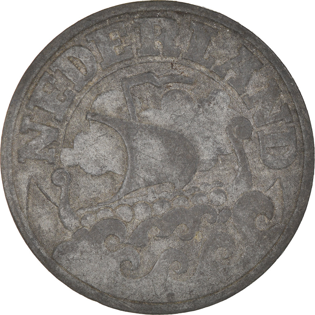 Coin, Netherlands, Wilhelmina I, 25 Cents, 1941, VF(20-25), Zinc, KM:174