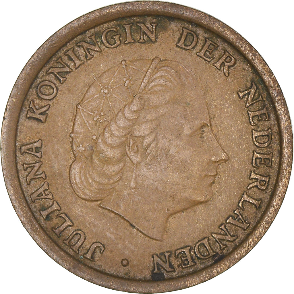 Coin, Netherlands, Juliana, Cent, 1958, AU(50-53), Bronze, KM:180