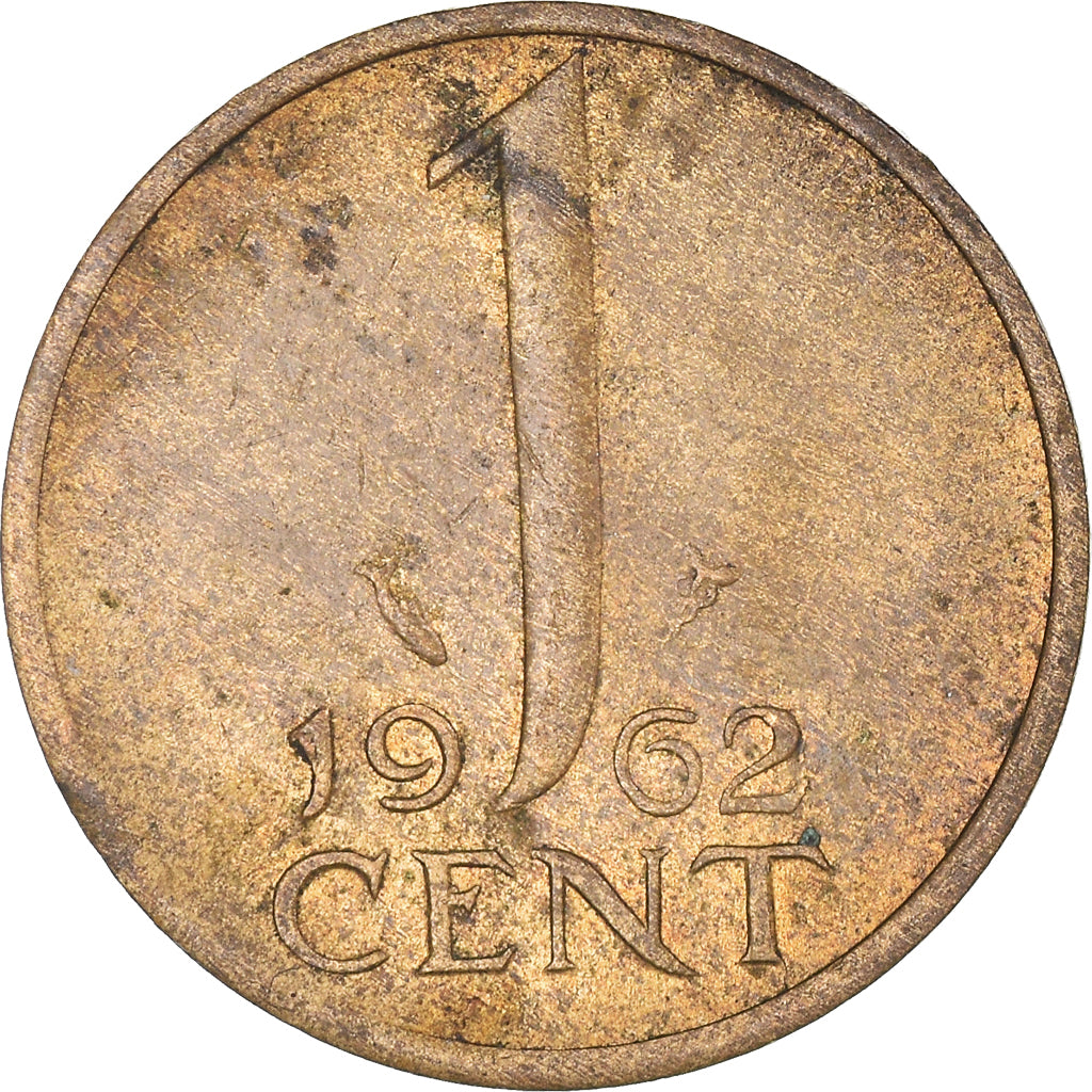 Coin, Netherlands, Juliana, Cent, 1962, AU(50-53), Bronze, KM:180