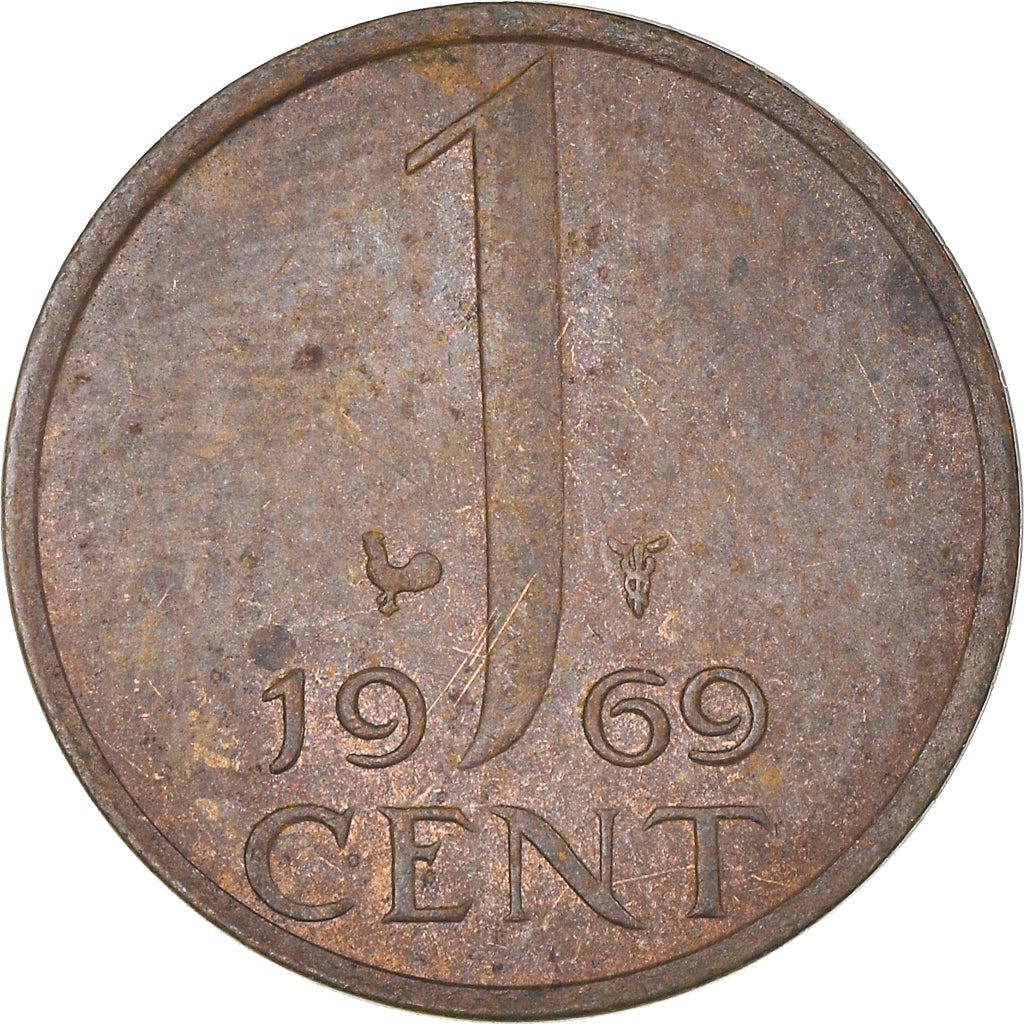 Coin, Netherlands, Juliana, Cent, 1969, EF(40-45), Bronze, KM:180